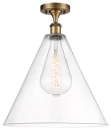 Innovations 516-1C-BB-GBC-162 1 Light Semi-Flush Mount, Brushed Brass