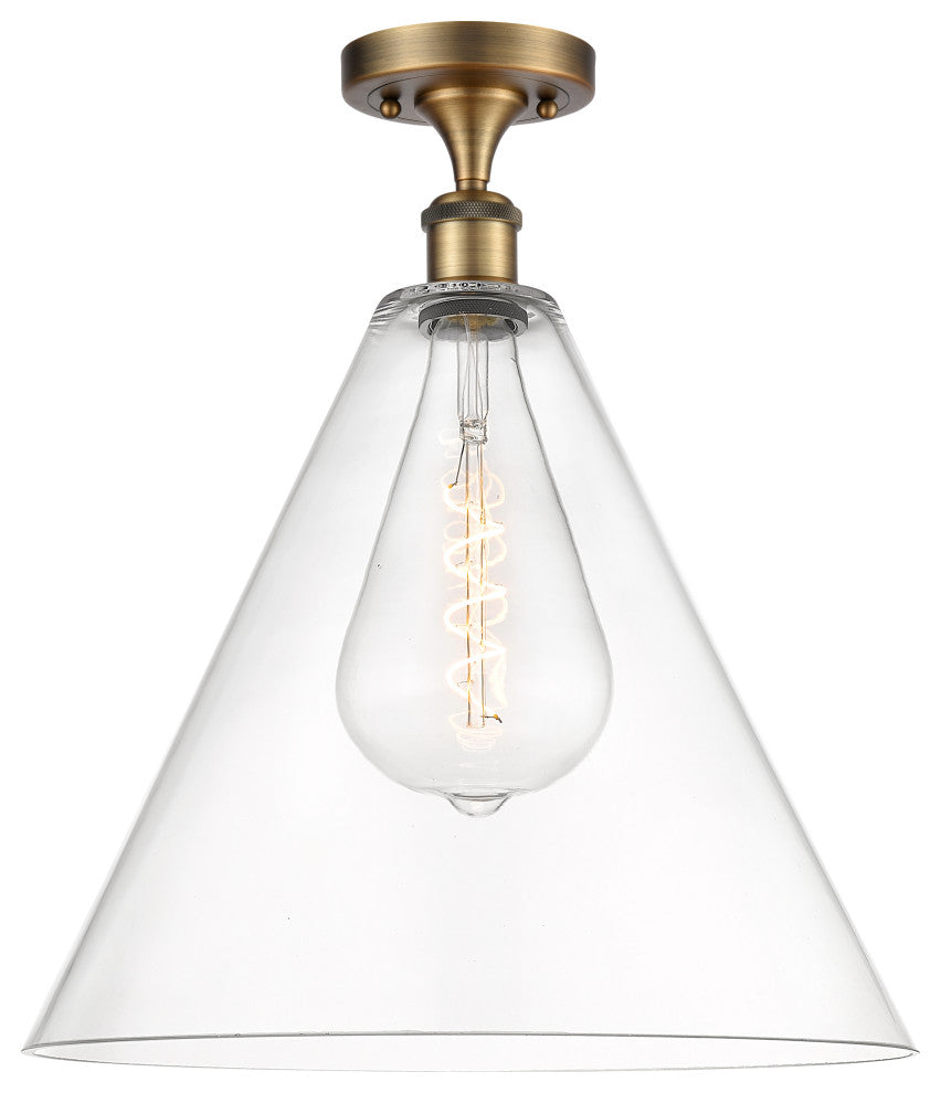 Innovations 516-1C-BB-GBC-162 1 Light Semi-Flush Mount, Brushed Brass