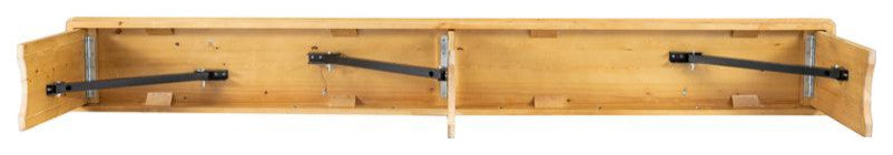 HERCULES Series 8' x 12'' Solid Pine Folding Farm Bench With 3 Legs, Light Natural
