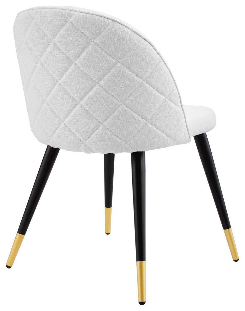 Cordial Upholstered Fabric Dining Chairs Set of 2, White