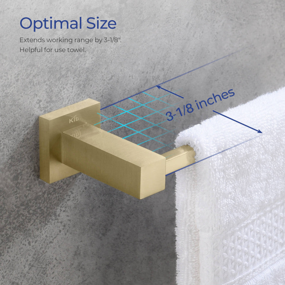 Cube 24" Bathroom Towel Bar KBA1504, Brushed Gold