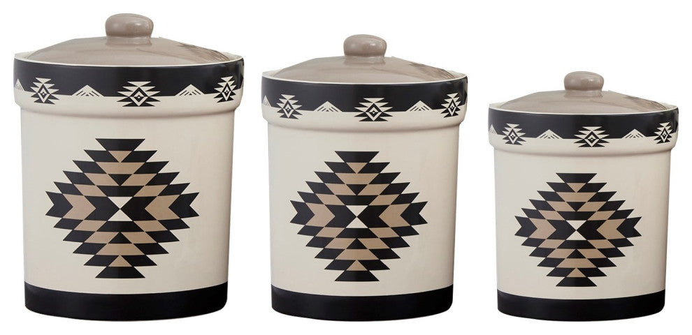 Chalet Aztec Dinnerware and Canister Set, 19 Piece