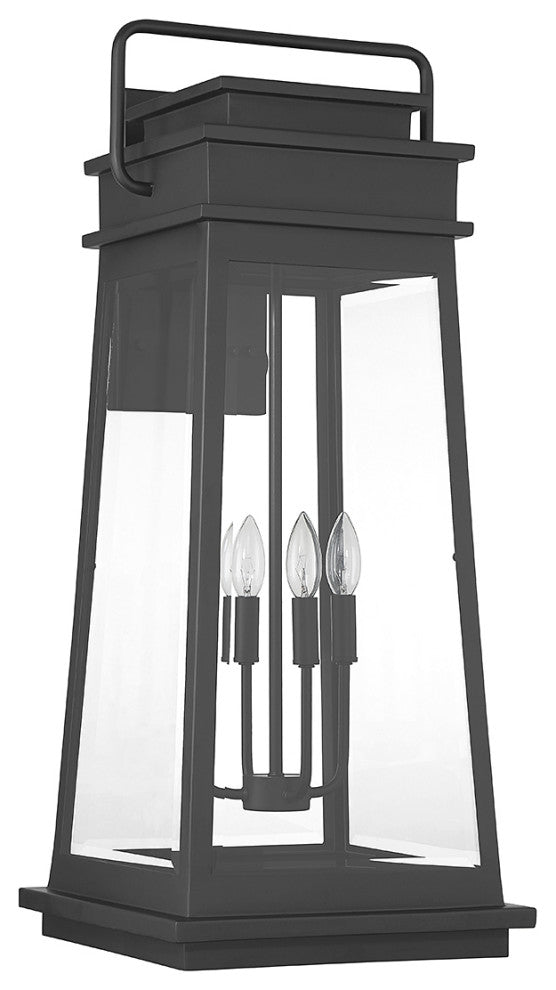 Boone 4-Light Outdoor Wall Lantern, Matte Black