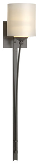 Formae Contemporary 1 Light Sconce, Dark Smoke Finish, Opal Glass