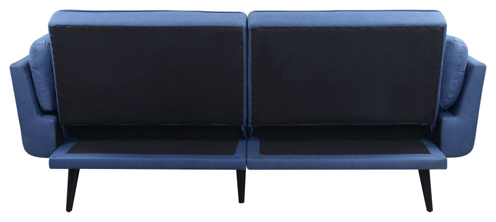 ACME Nafisa Adjustable Sofa and Ottoman, Blue Fabric