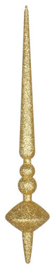 Vickerman M183408G 18" Gold Glitter Cupola Finial Ornament, Pack of 2