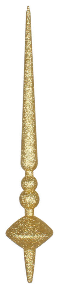 Vickerman M183408G 18" Gold Glitter Cupola Finial Ornament, Pack of 2