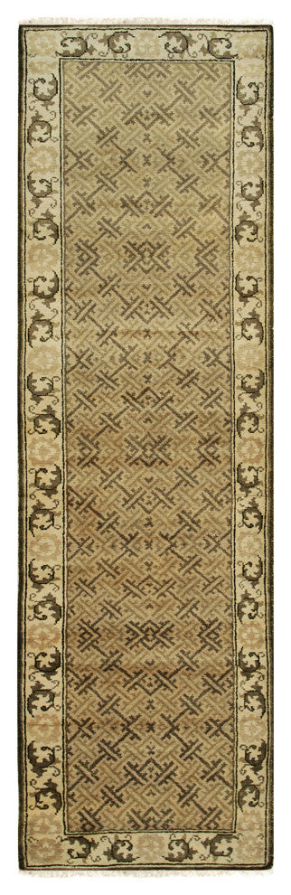 Green Transitional All Over Ningxia Area Rug