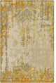 Hoboken Traditional Bright Yellow, Taupe Area Rug, 6'x9'