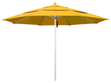 11' Fiberglass Umbrella Silver Anodized, Yellow, 11'