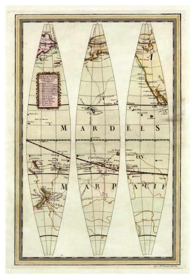 "Globo Terrestre II, 1792" Paper Print by Giovanni Maria Cassini, 23"x32"