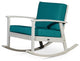 DTY Outdoor Living Longs Peak Eucalyptus Rocker w/ Cushions, Driftwood Gray, Dar