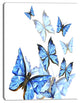 Watercolor Butterflies on White, Floral Canvas Art print, 12"x20"