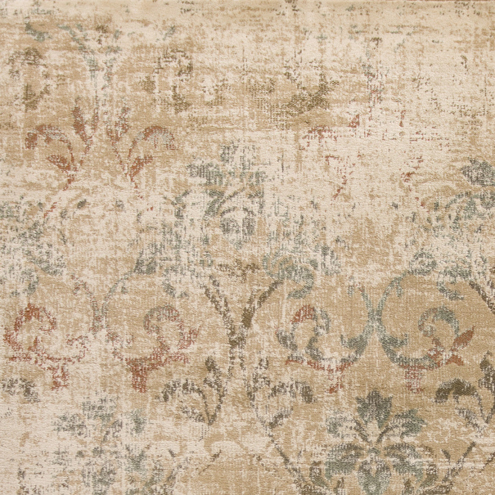 KAS Heritage 9351 Champagne Damask Area Rug, 2'2"x7'11" Runner