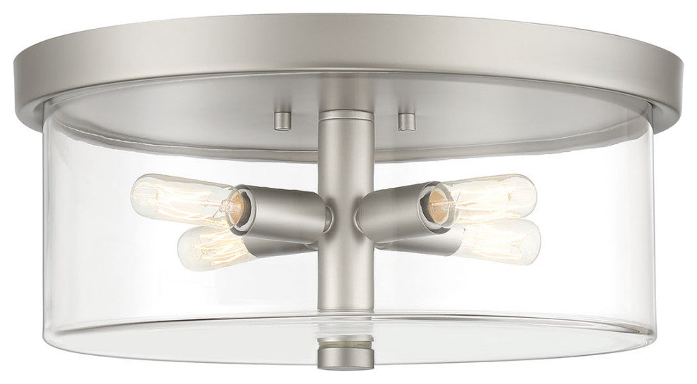 Hailie Flushmount 4  Light  Satin Nickel