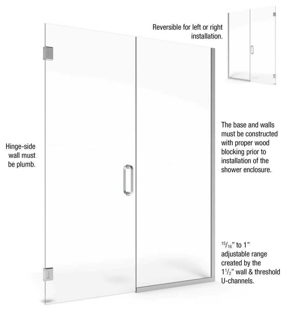 Basco CELA-935-58-76XP Celesta 76"H x 58"W Pivot Frameless Shower - Brushed