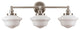Lavagna 3 Light Schoolhouse Wall Sconce, Brushed Nickel, Milk Glass