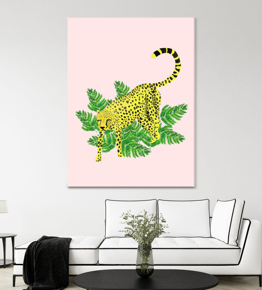 Cheetah on the Lookout II - 72 x 54 by Jen Bucheli