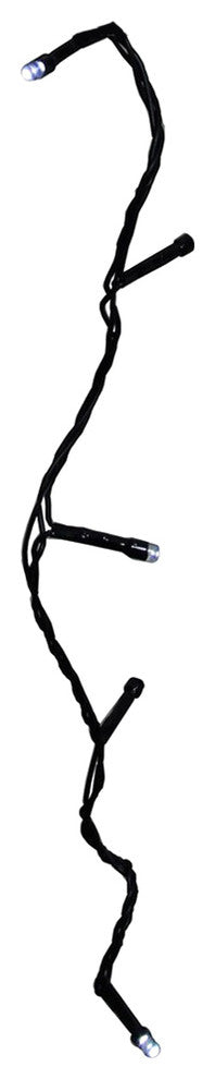 Cool White LED Battery Operated 8-Function Christmas Lights, Black