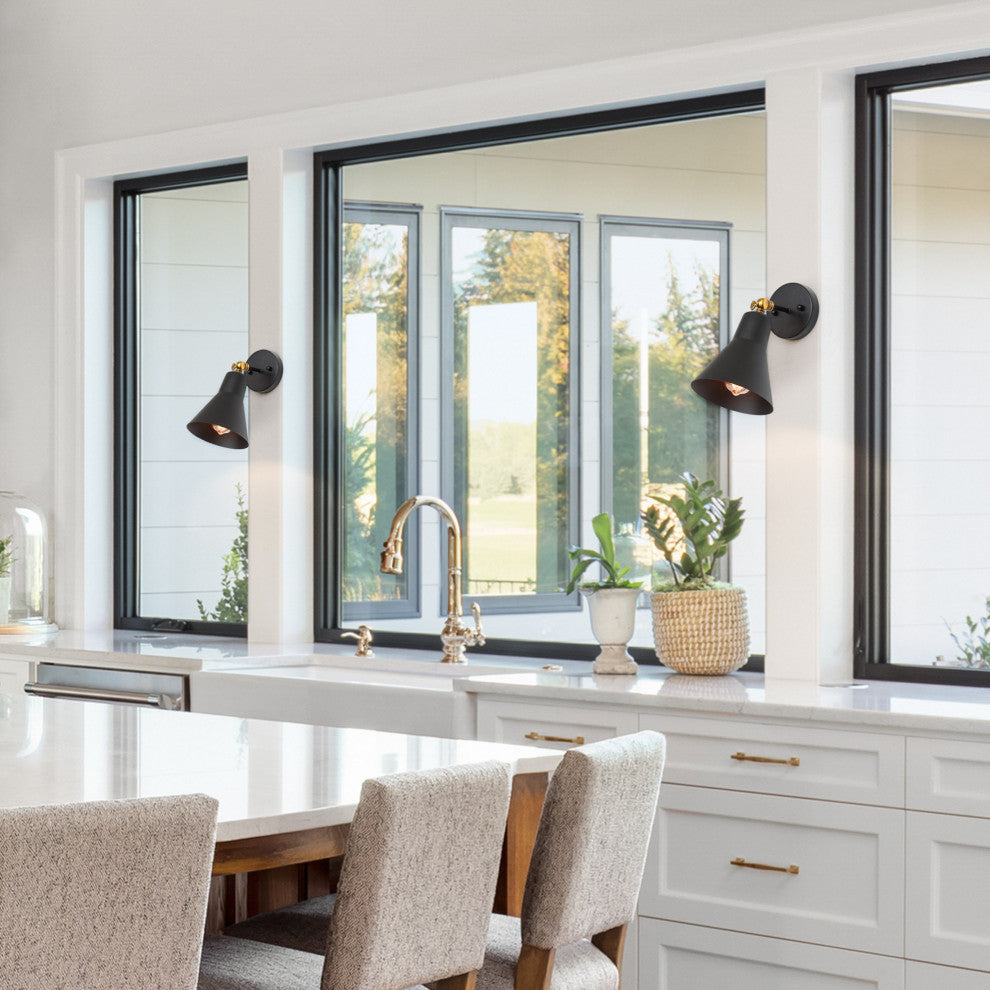 LNC Black Industrial Adjustable Wall Sconce