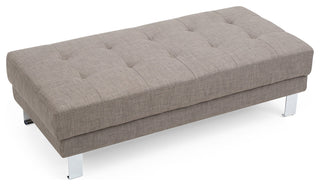 Riveredge Gray Polyester Upholstered Ottoman