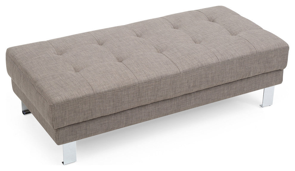 Riveredge Gray Polyester Upholstered Ottoman