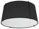 3 Light Trapezoid FlushMount Black Shade w/ White Fabric Diffuser