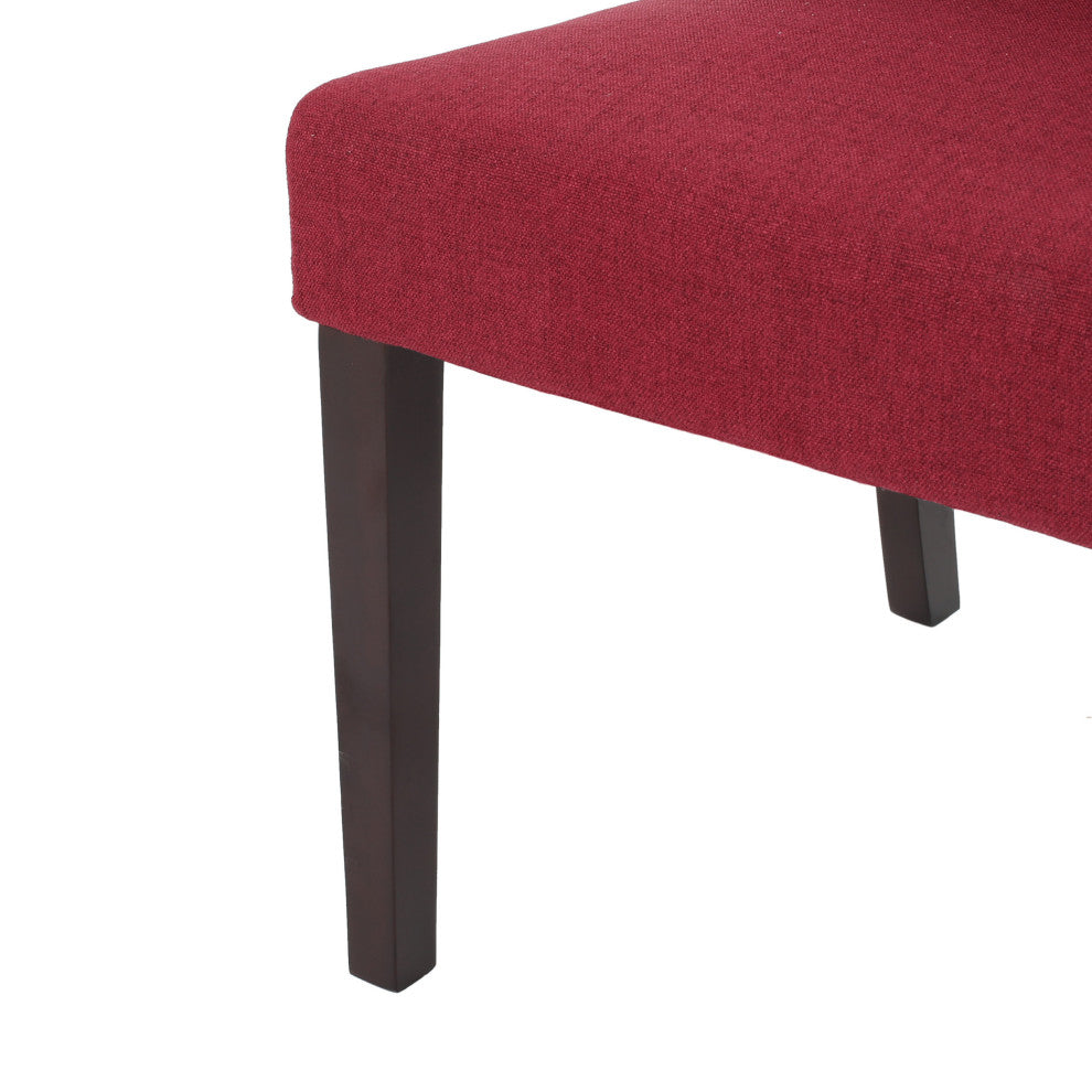 GDF Studio Blaine Tufted Wing Back Dining Chairs, Set of 2, Deep Red, Fabric