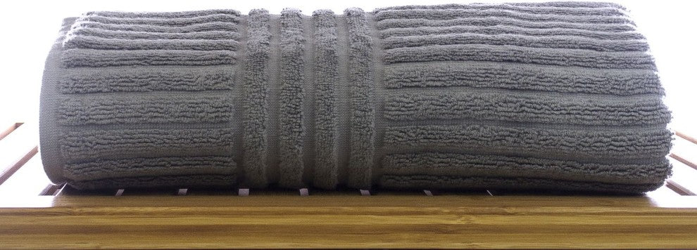 Bare Cotton Luxury Hotel and Spa Bath Towel, Set of 4, Gray
