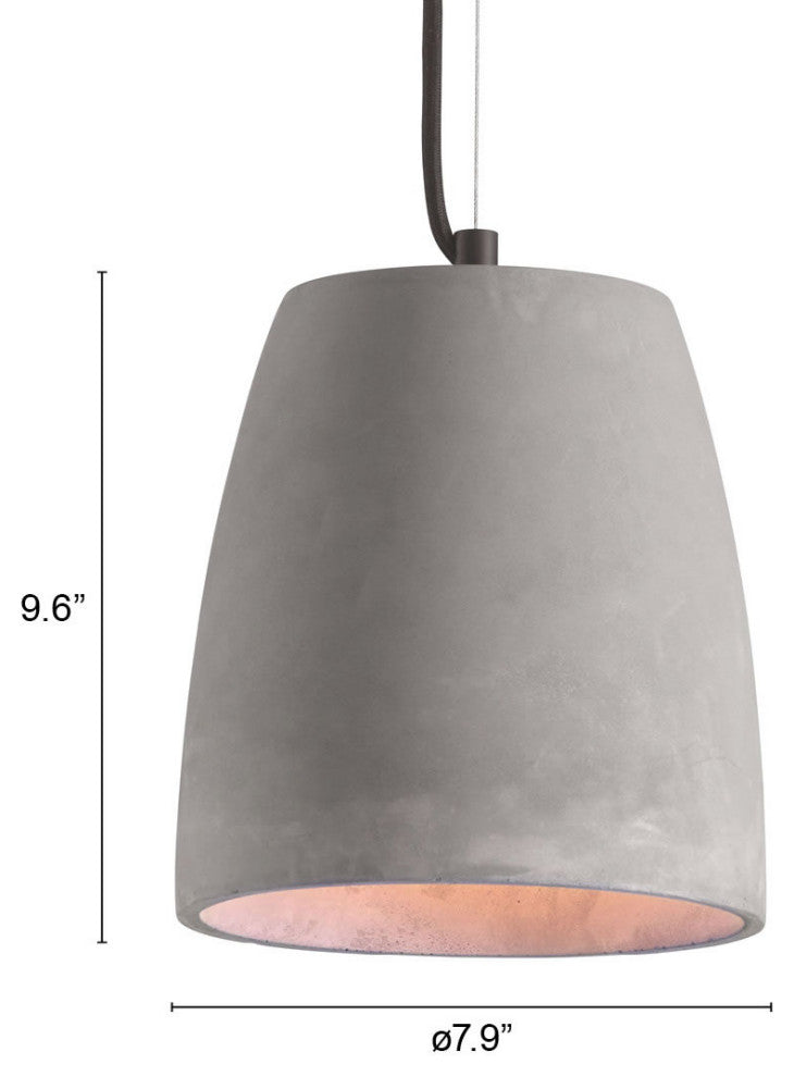 Pendant Ceiling Light Fixture, Concrete Stone, Gray, Industrial Lounge