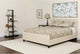 King Size Tufted Upholstered Platform Bed Beige Fabric with Memory Foam Mattress