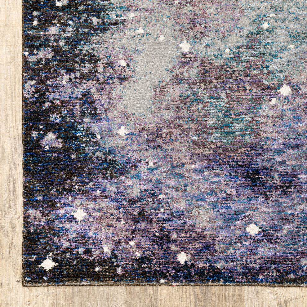 Elements Abstract Galaxy Midnight Area Rug, 2'3"x8'