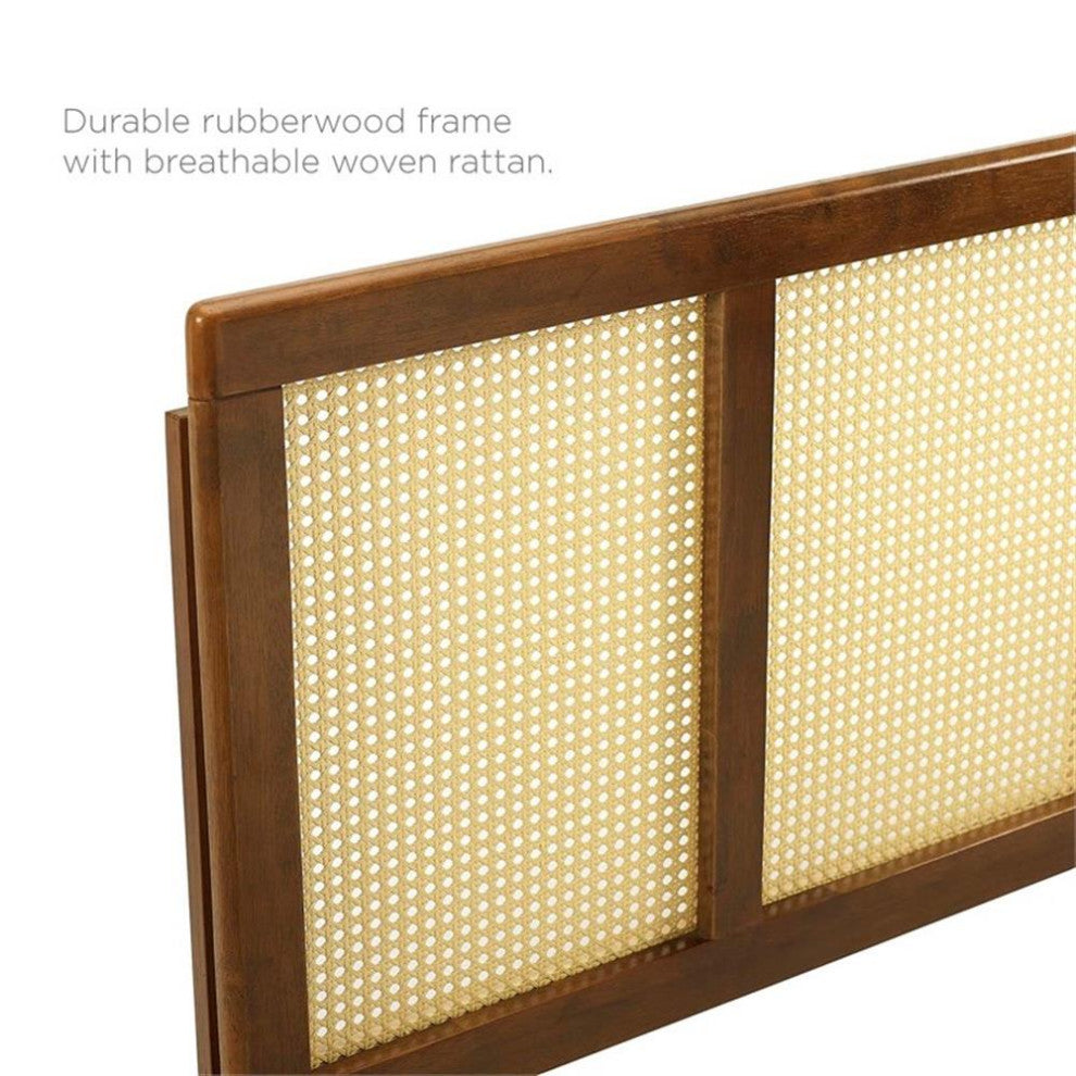 Delmare Cane King Headboard Walnut