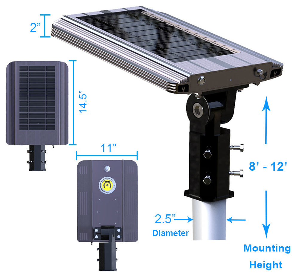 EE800W-AI 5th Gen Solar Hybrid Microgrid LED Street Light Series, 10 Watt