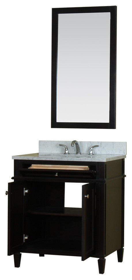 Samantha 30" Bathroom Vanity With Carrera Marble Top