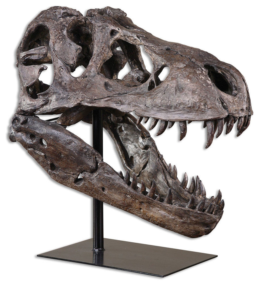 Tyrannosaurus Rex Head Sculpture, Dinosaur Decor
