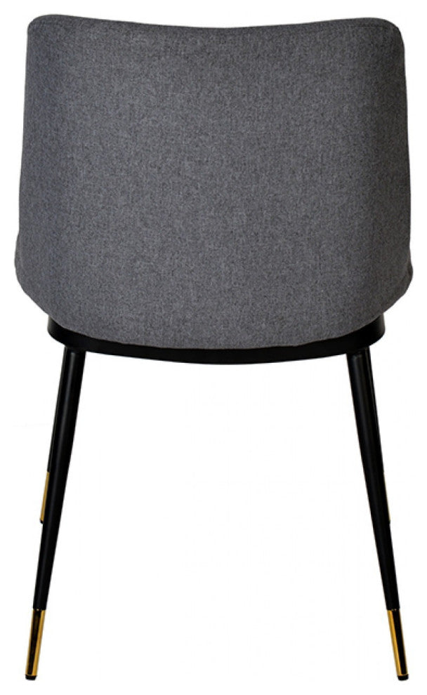 Set of Two Gray Black Dining Chairs