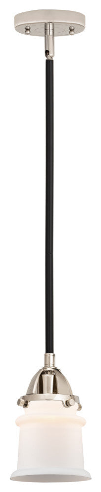 Small Canton Mini Pendant, Black Polished Nickel, Matte White, Matte White