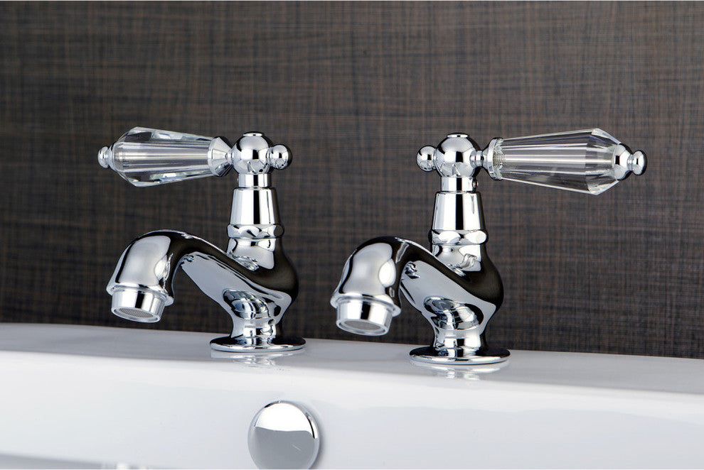 Kingston Brass Basin Faucet With Cross Handle, Polished Chrome