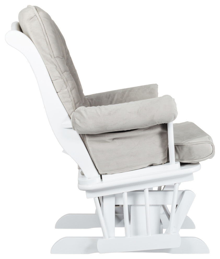Sleigh Glider with Ottoman, White
