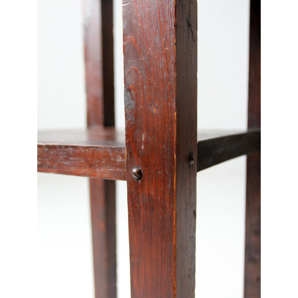 Consigned, Vintage Hand Built Wood End Table