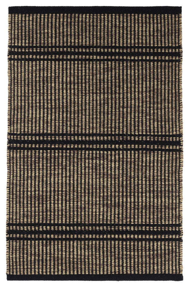 Dash & Albert Malta Camel Handwoven Wool Rug, Black, 2' x 3'