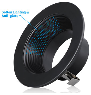 12Pack 4" Recessed Light Baffle Trim, Full Metal