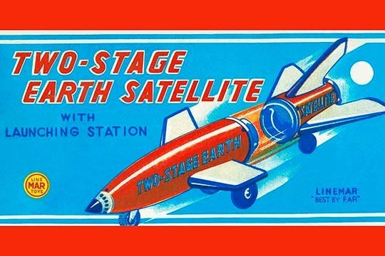 Two-Stage Earth Satellite- Gallery Wrapped Canvas Art 28" x 42"