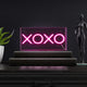XOXO 11.75" Contemporary Glam Acrylic Box USB Operated LED Neon Light, Pink
