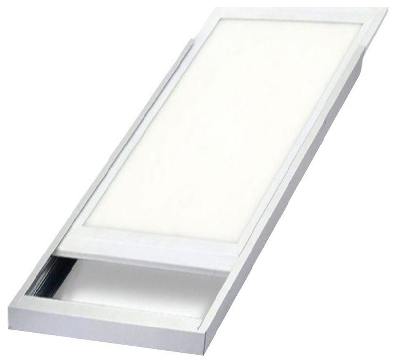 Integrated LED Dimmable Drop Flat Panel White Troffer With Frames, 2-Pack, 2x4