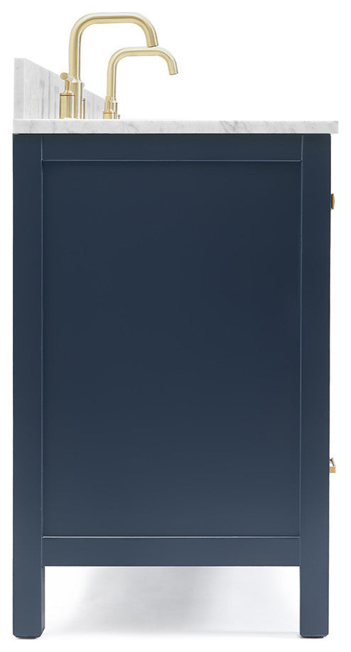 ARIEL Cambridge 61" Rectangle Sinks Bath Vanity Carrara Marble