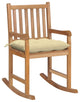 Vidaxl Rocking Chair With Cream White Cushion Solid Teak Wood