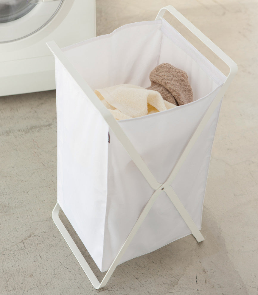 Tower Laundry Hamper, White
