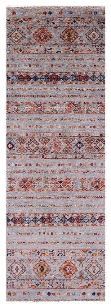 2' 7" X 7' 9" Runner Super Kazak Khorjin Hand-Knotted Rug Q11107